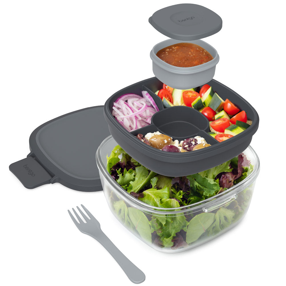 Bentgo Glass Salad Container - Dark Gray