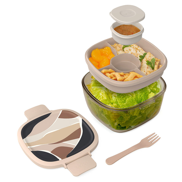 Bentgo Glass Prints All-in-One Salad Container W2