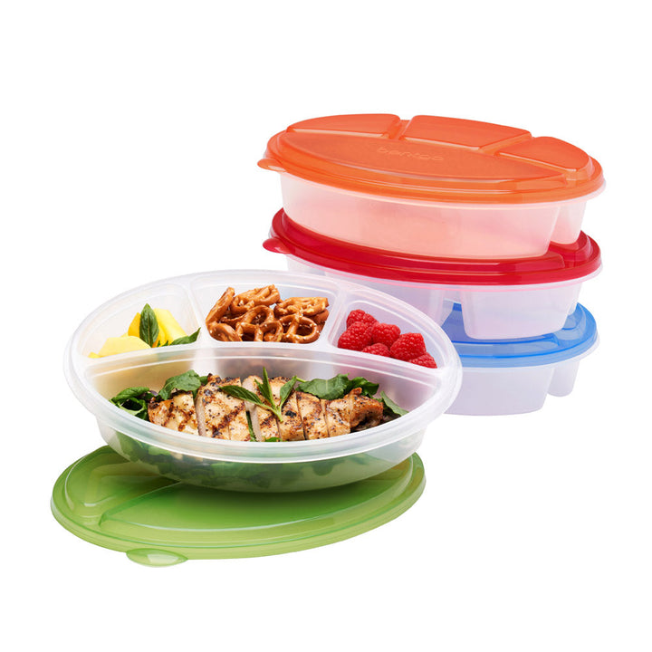 Bentgo Easyboxes 4-Compartment Oval Containers 8-Piece Set X7