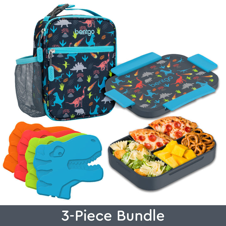 Bentgo Kids Snap & Go Lunch Box, Insulated Lunch Tote, & Ice Packs H7