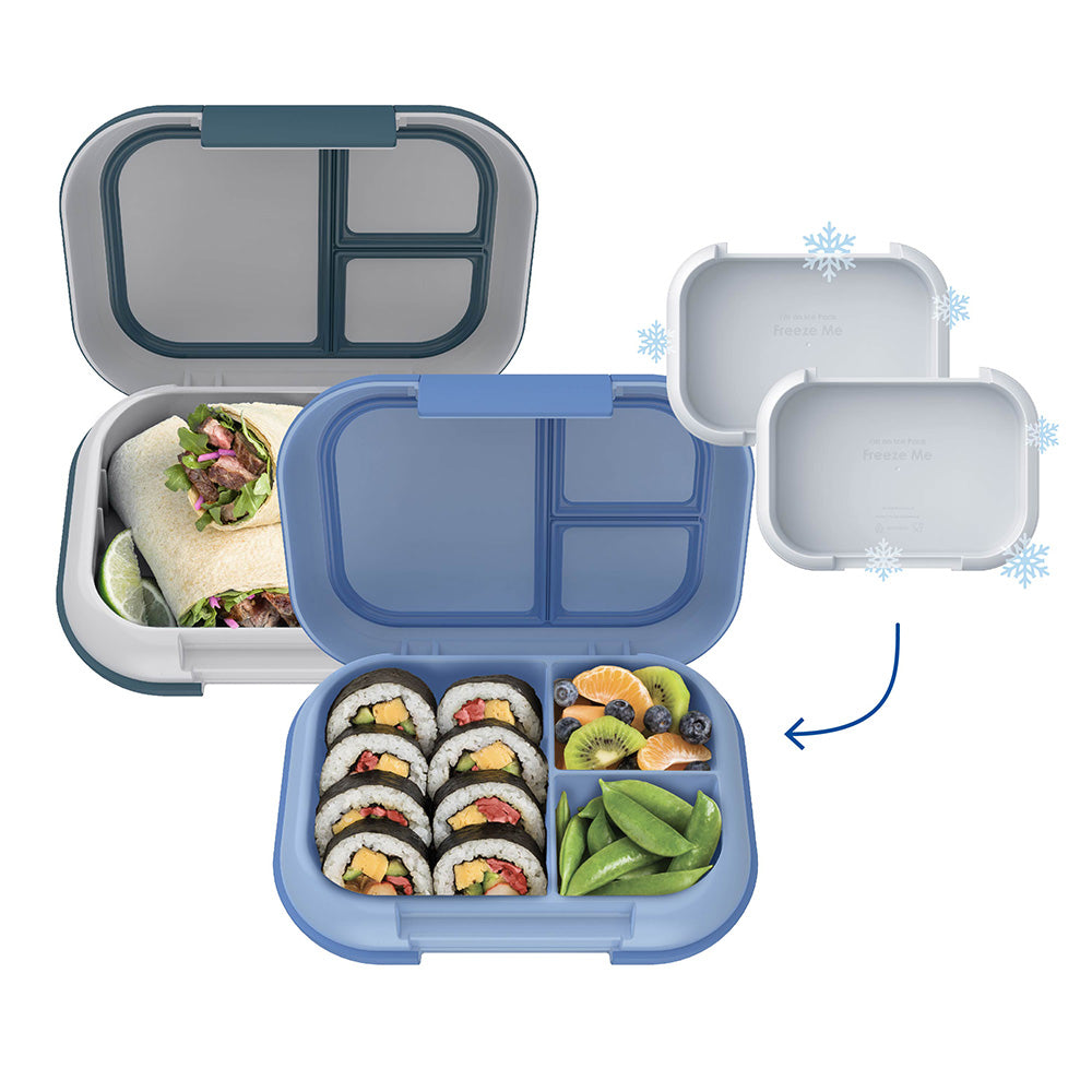 Bentgo Chill Max Lunch Box (2-Pack) - Fog/Deep Teal & Canal/Sail Blue
