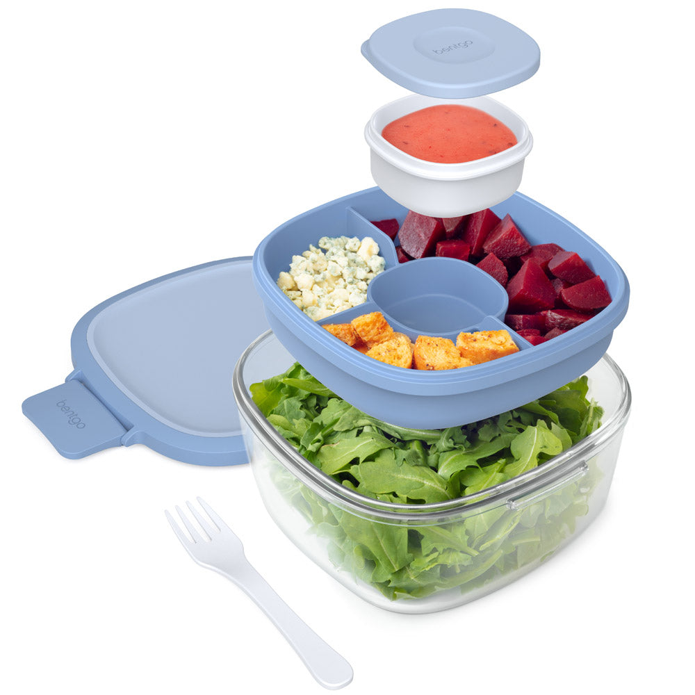 Bentgo Glass Salad Container - Light Blue