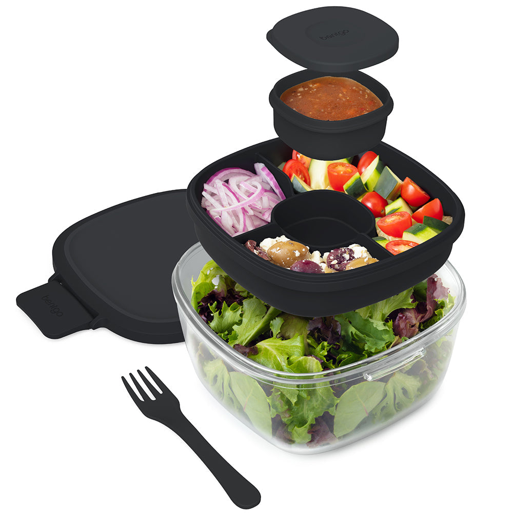 Bentgo Glass Salad Container - Black Onyx